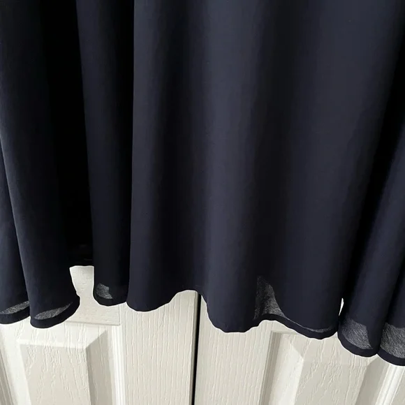 Abercrombie & Fitch Navy Chiffon Wrap Surplice 3/4 Sleeve Dress Large - Picture 8 of 9